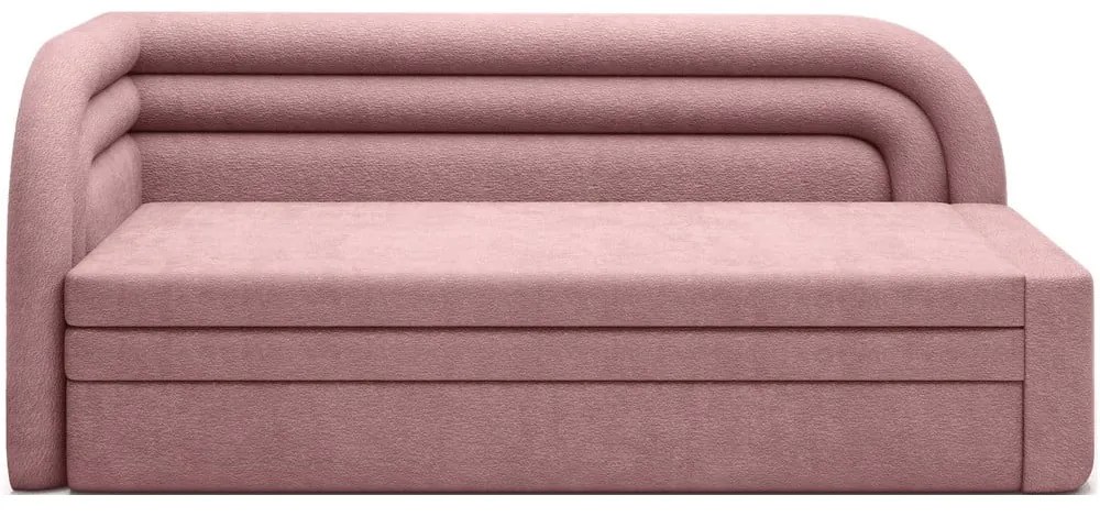 Rózsaszín zsenília kinyitható-tárolóhelyes kanapé bal oldali 223 cm Fabillo  ELTAP