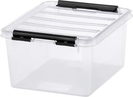 Műanyag tárolódoboz, 2 liter, fekete fogantyúkkal, SMARTSTORE Classic 2, átlátszó (CSDSMART26)