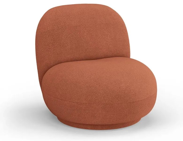 Téglavörös buklé fotel Chuck  Micadoni Home