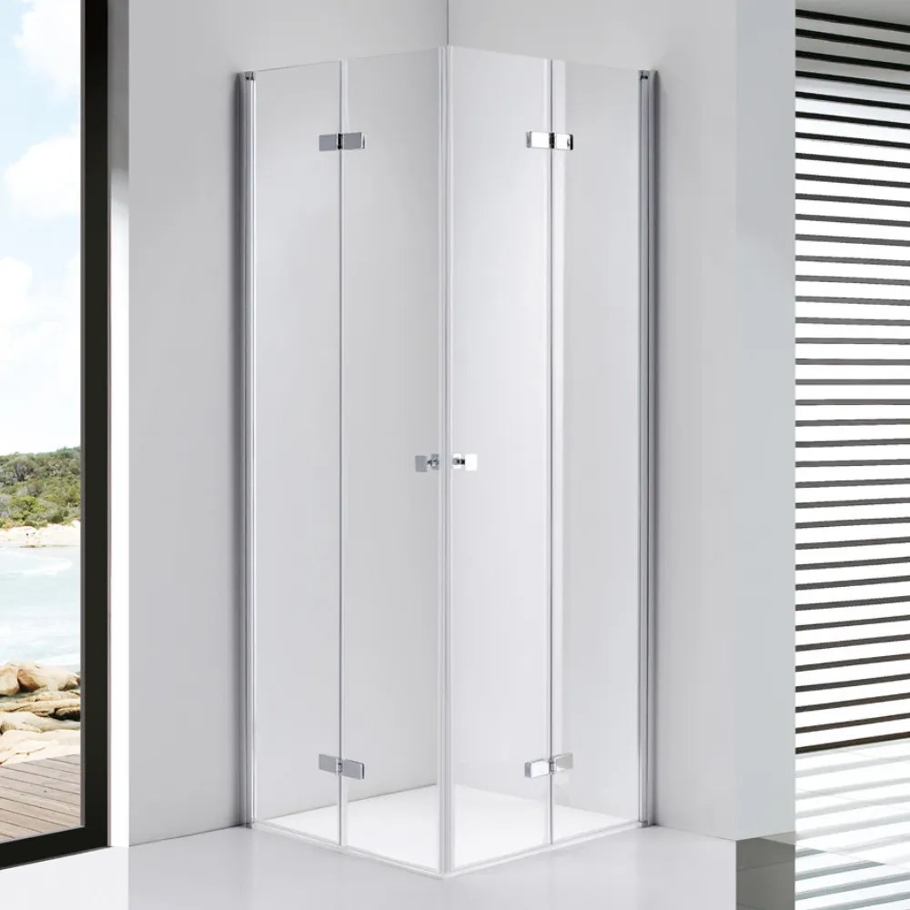 Stuxi Verona Duo 70x70 cm szögletes két csuklóajtós zuhanykabin, 6 mm vízlepergető üveggel, króm