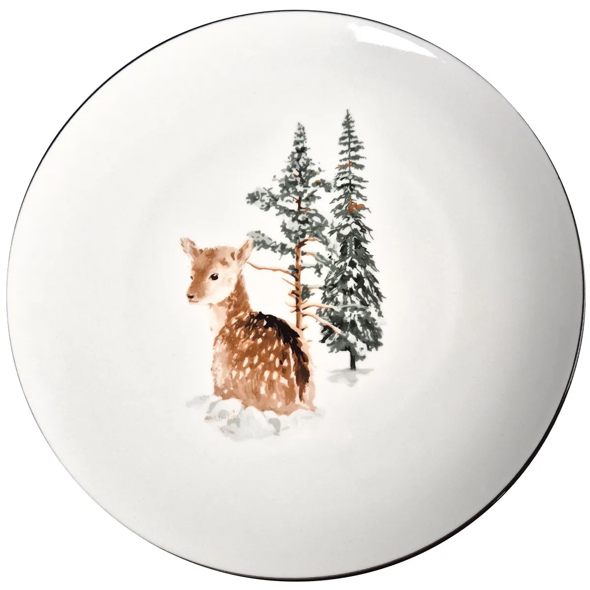 Winter Fawn porcelán lapostányér, 27 x 2,6 cm