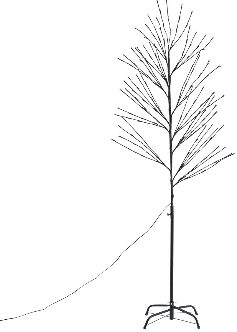 Karácsonyfa fekete 200 cm LED-del, IP44 - Vixen