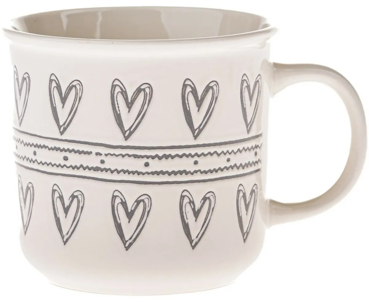 Kerámia bögre Szívek II, 450 ml
