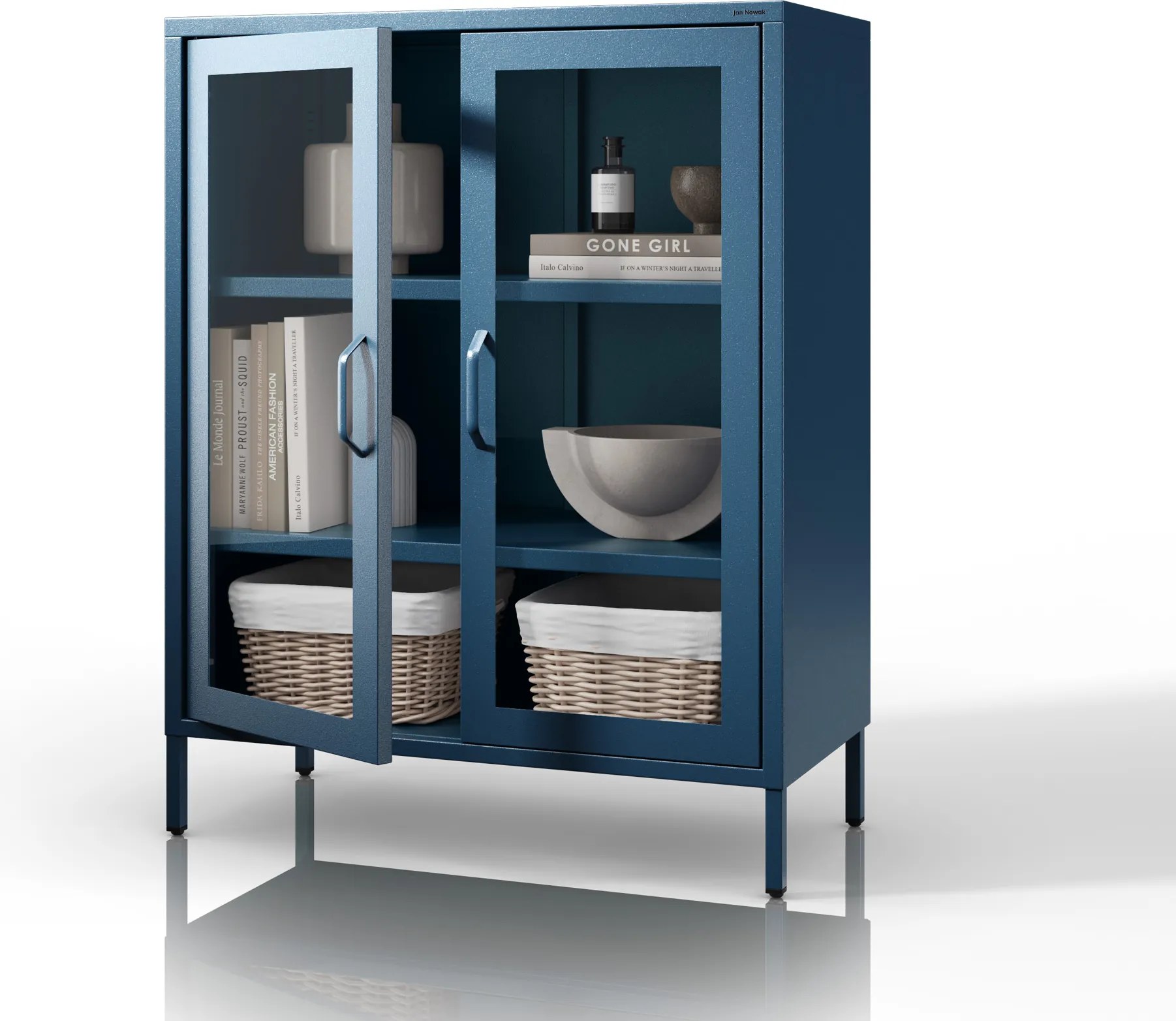 Vitrin GINA, 800 x 1015 x 400 mm, Modern: sötétkék