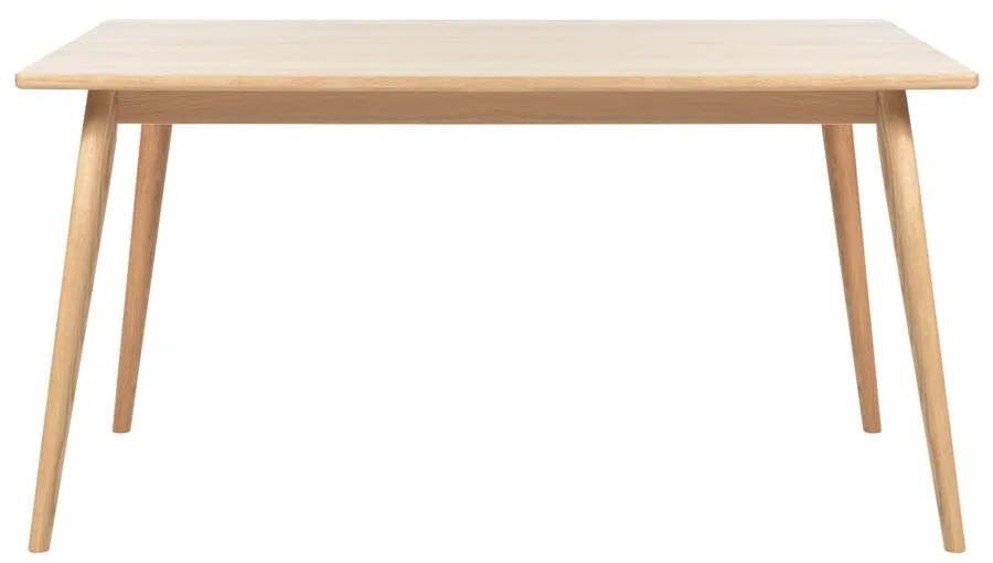 Natúr színű bővíthető étkezőasztal tölgyfa dekoros asztallappal 150x90 cm Barrali  Unique Furniture
