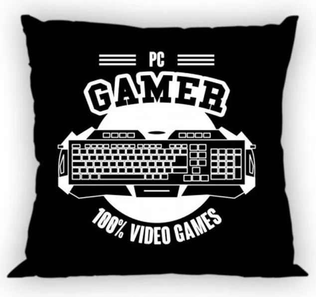 Gamer Black párnahuzat 40x40 cm