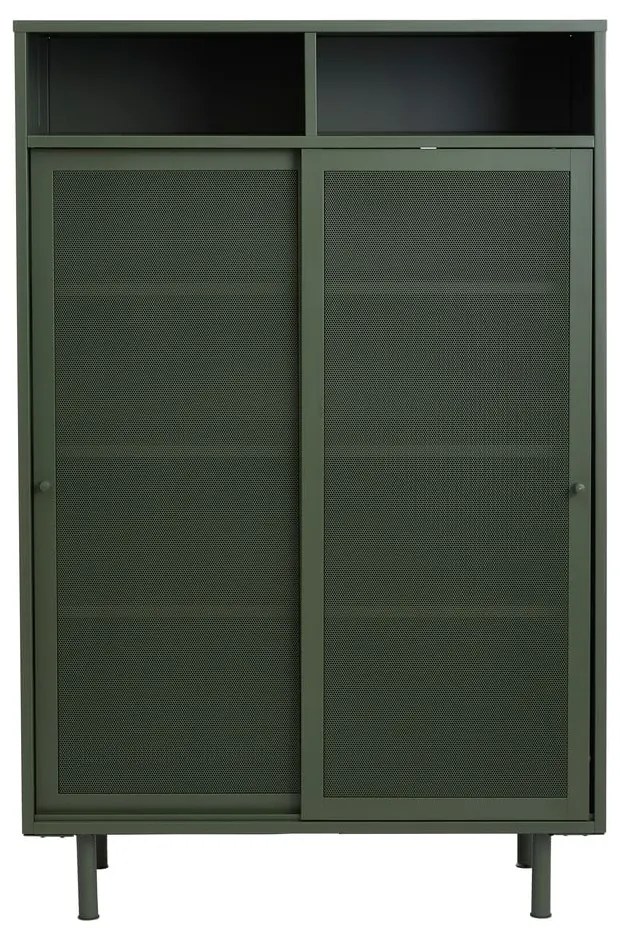 Sötétzöld fém szekrény tolóajtóval 90x140x40 cm Veep Unique Furniture