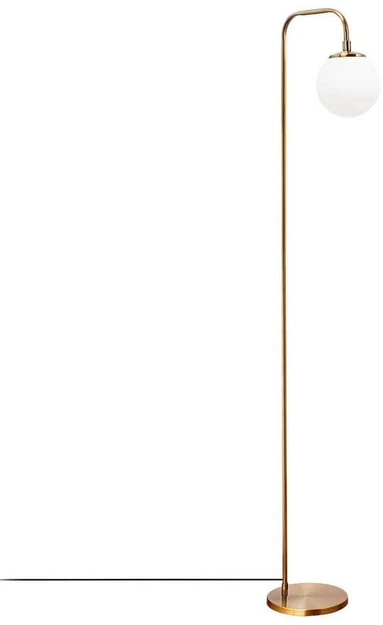Fehér-sárgaréz színű állólámpa üveg búrával (magasság 146 cm) Viran  Opviq lights
