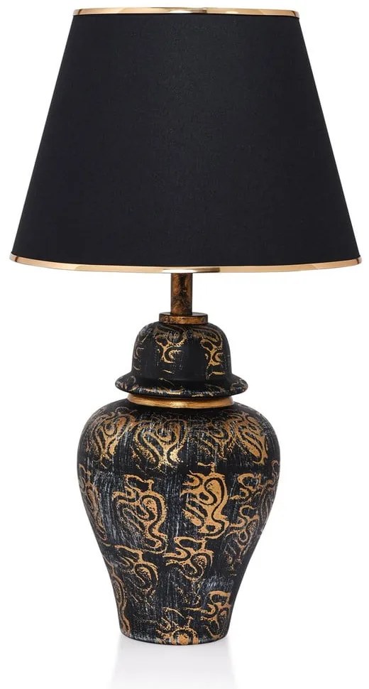 Fekete asztali lámpa textil búrával (magasság 54 cm) Derin  Opviq lights