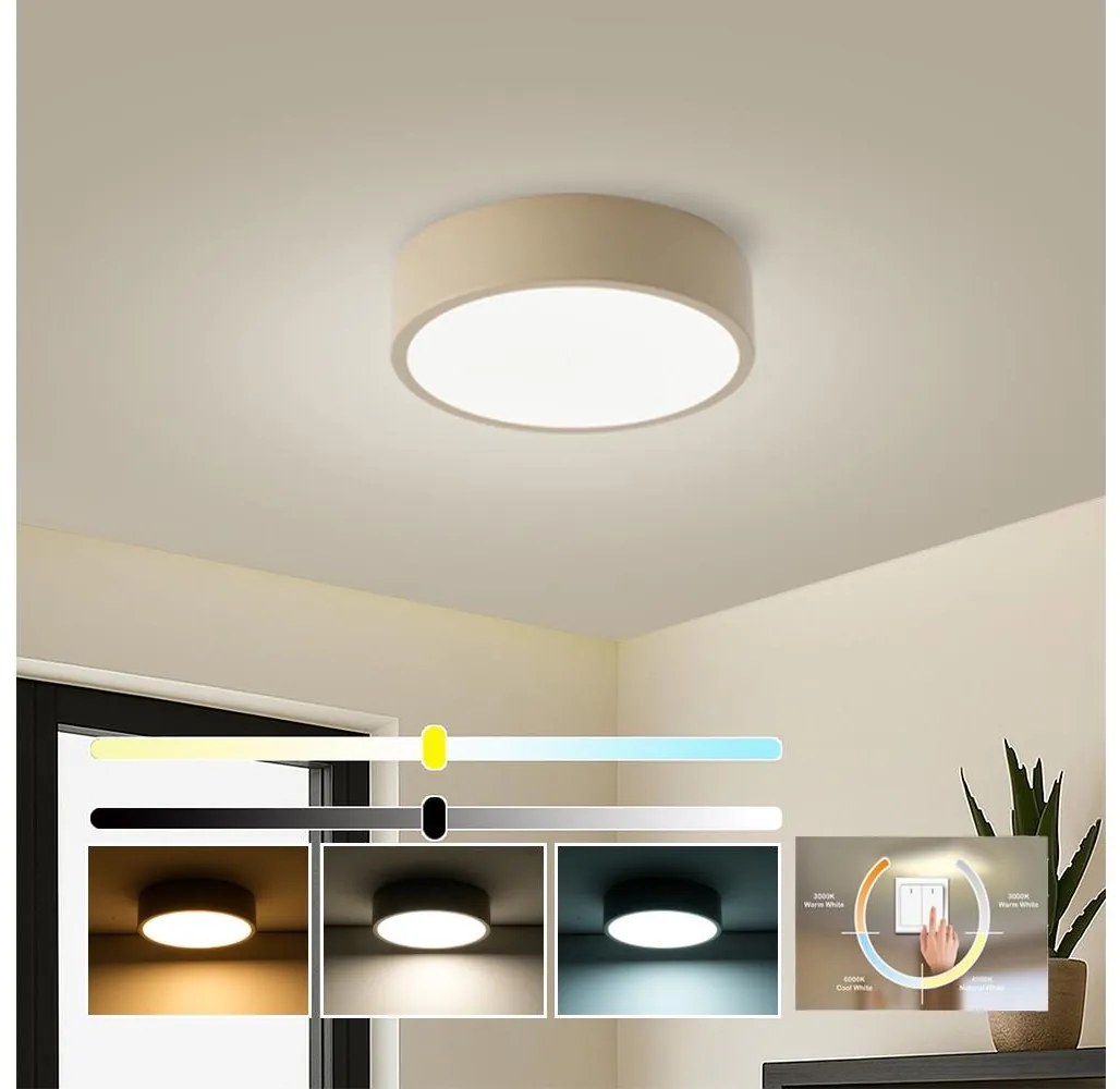 Brilagi - LED mennyezeti lámpatest POOL LED/18W/230V 3000/4500/6000K, átmérő 20 cm, bézs
