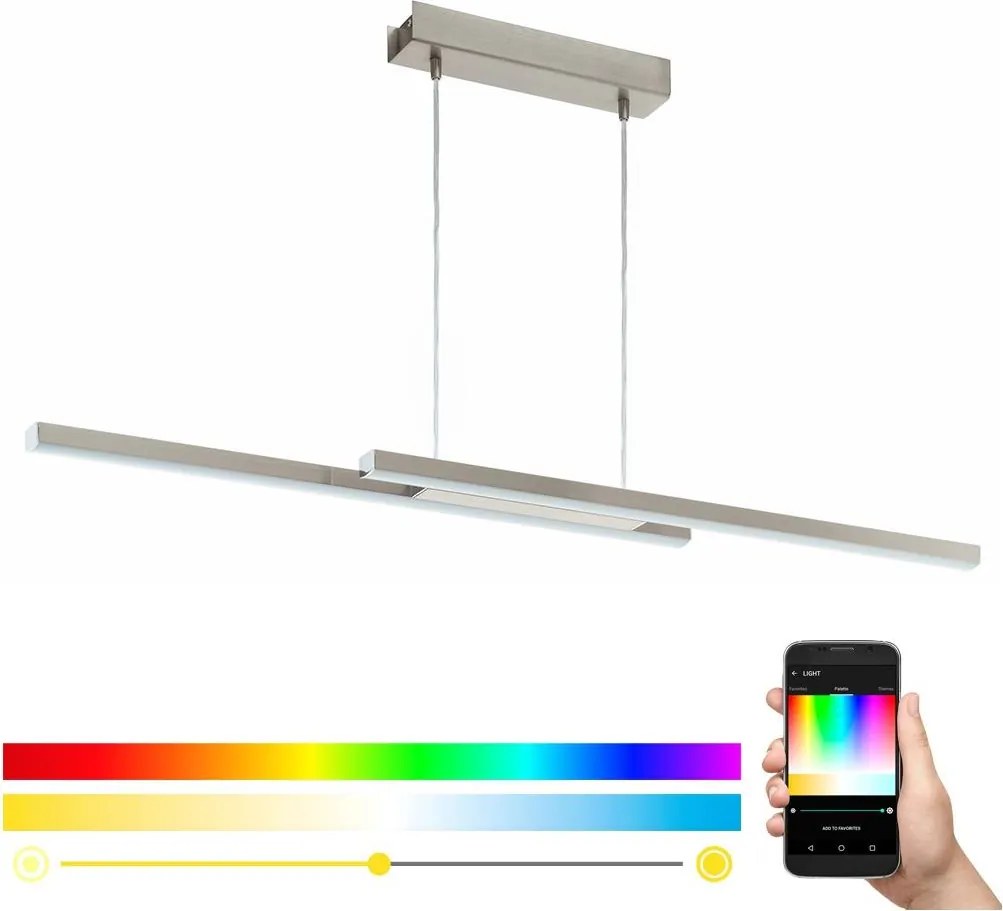 Eglo 33232 - LED RGBW dimmelhető kábeles függőlámpa FRAIOLI-C LED/34W/230V matt króm