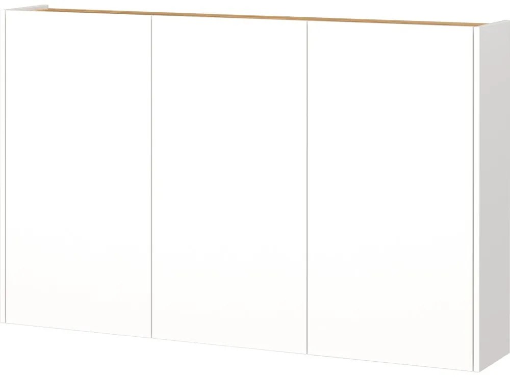 Fehér függő szekrény tölgyfa dekorral 138x87x25 cm Libbiano Germania