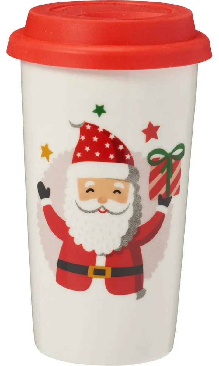 Kameninový pohár s víčkem Santa 400 ml