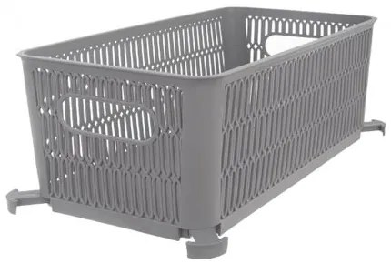 Orion NESTA műanyag, egymásba rakható kosár, 29 x 16,5 x 11,5 cm, szürke, S