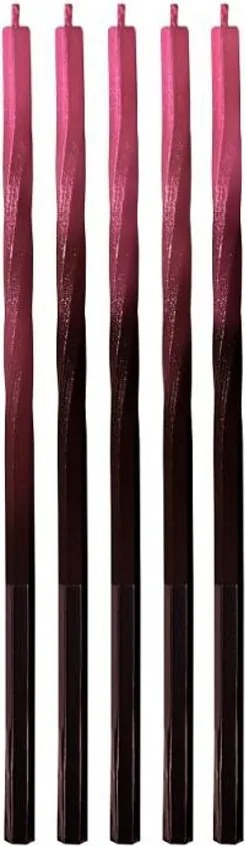 Piros-Fekete Ombre tortagyertya, gyertya szett 5 db-os