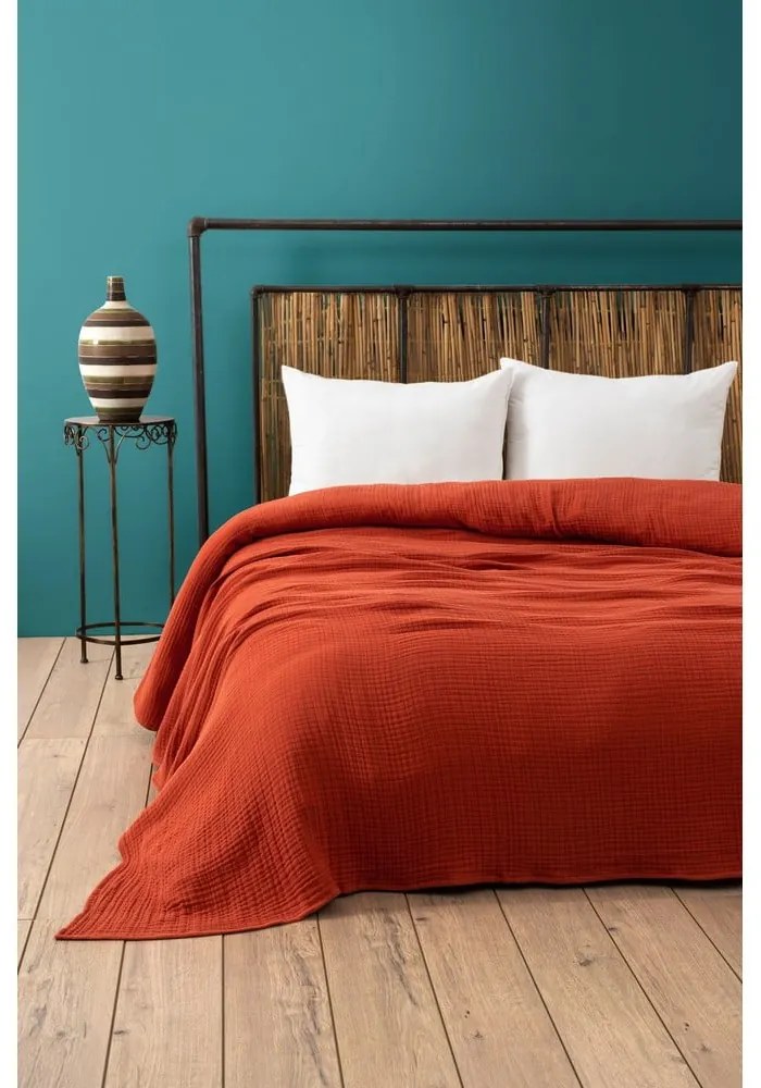 Téglavörös muszlin ágytakaró 220x250 cm Muslin  Mijolnir