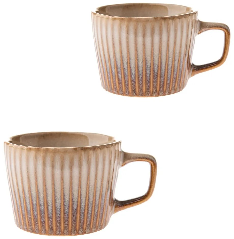 Bézs kőedény bögre szett 2 db-os cappucinóhoz 190 ml Tone  Dakls
