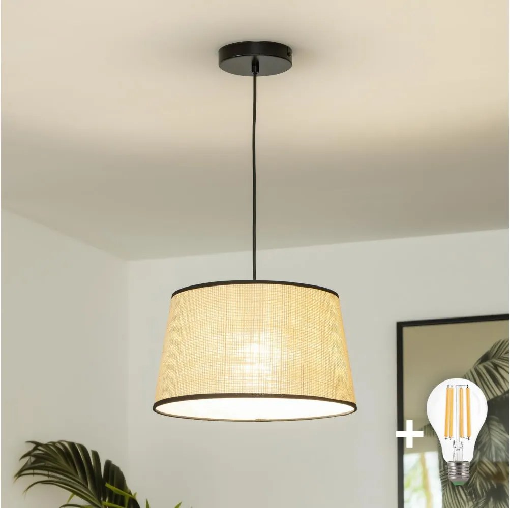 Brilagi - LED függeszték zsinóron CERIA 1xE27/40W/230V átm. 35 cm bézs