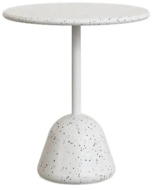 Fehér terrazzo cement kerek étkezőasztal ø 70 cm Saura  Kave Home