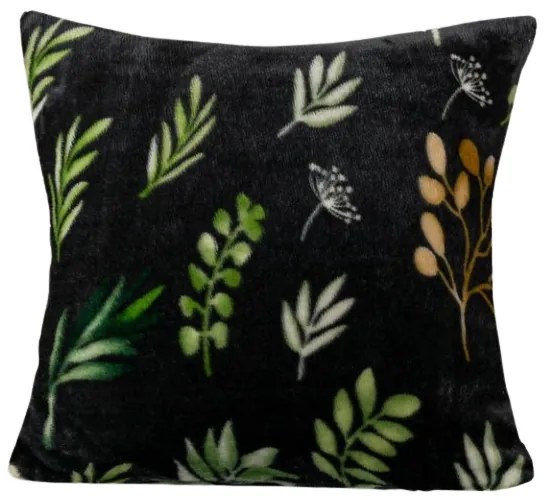 Mikroplüss párnahuzat ZELNOIR 45x45 cm, fekete