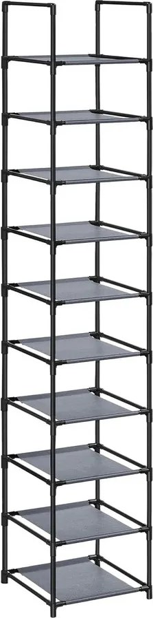 10 szintes cipőtartó 33 × 33 × 173 cm, szürke