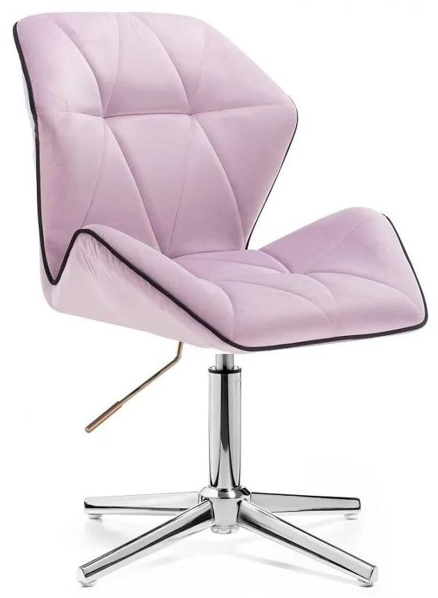 LuxuryForm DESIGN Stolička MILANO MAX VELUR na striebornom kríži - levanduľa