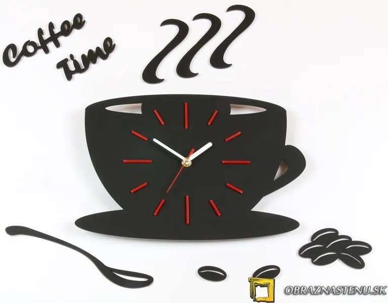 Moderné nástenné hodiny Red Satin Cup