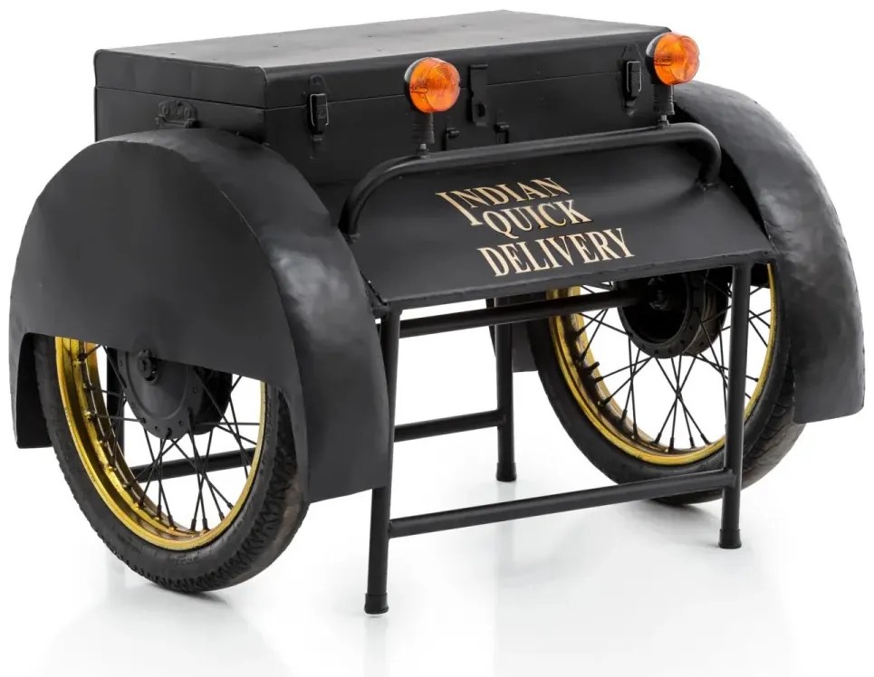 furniture-nabytek.cz - Lakovaný kovový barový stôl, čierny – 87×60×66 cm