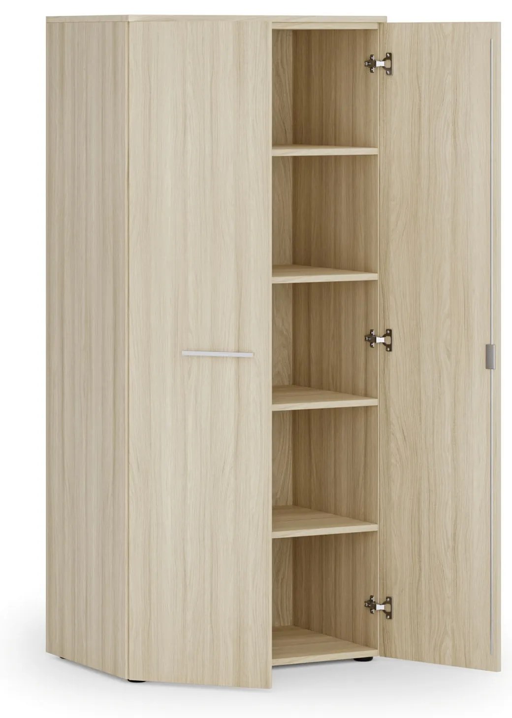 Kancelárska policová skriňa PRIMO WOOD s dverami, 800 x 500 x 1781 mm, dub prírodný