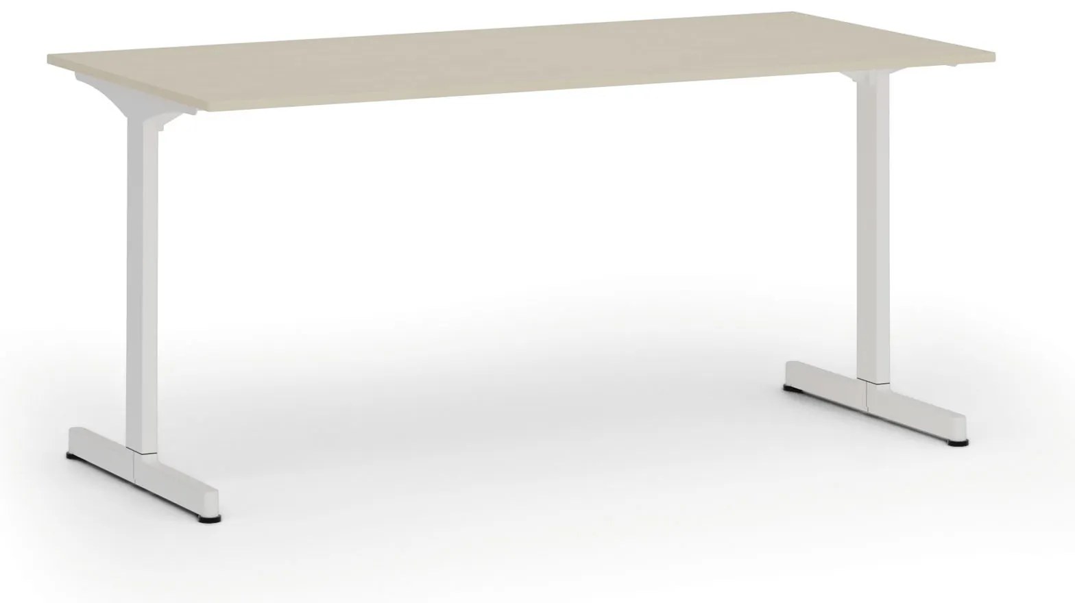 Kancelársky stôl PRIMO BETA, 160x80 cm, biela podnož, breza