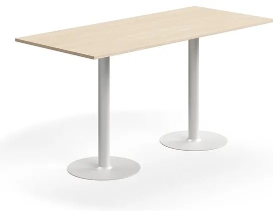 Barový stôl ALVA, 1800x800x900 mm, HPL, biela/breza