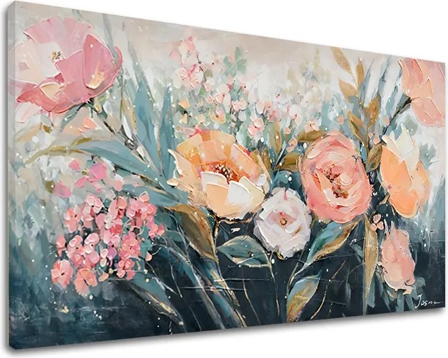 Obraz na plátne KVETINOVÁ ZÁHRADA - 80x40 cm