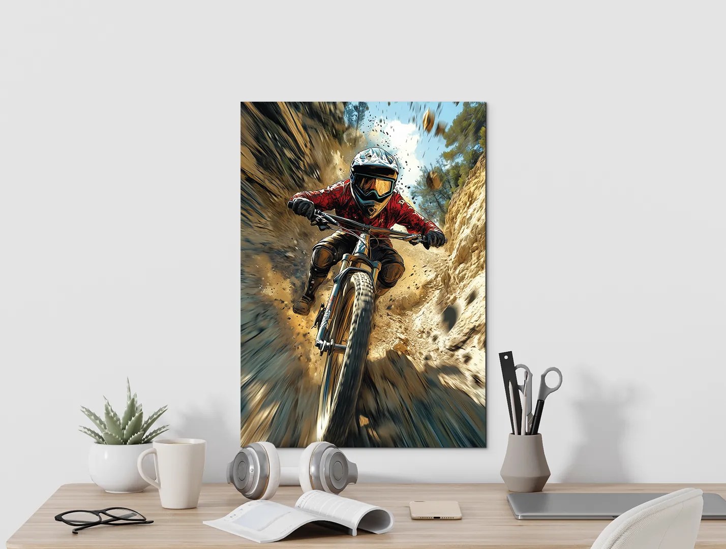 drevko | Nástenný obraz Horský cyklista