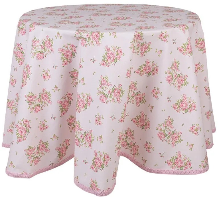 Bavlnený okrúhly obrus s kvetmi ruže Sweet Roses - Ø 170 cm