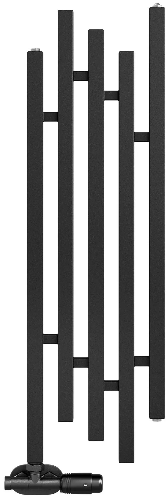 Regnis PORK, vykurovacie teleso 320x1000mm s jednootvorovým pravým dolným pripojením 50mm, 630W, čierna matná, PORK100/30/PD50/BLACK