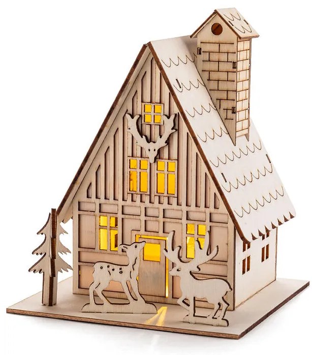 Drevená dekorácia HÁJOVŇA s LED osvetlením