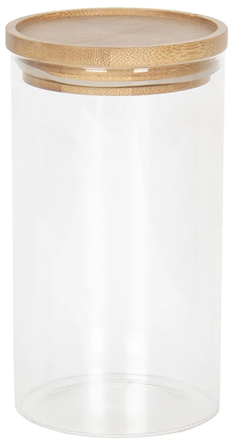 Dóza na skladovanie potravín s dreveným vrchnákom Bois - Ø 8 * 15 cm