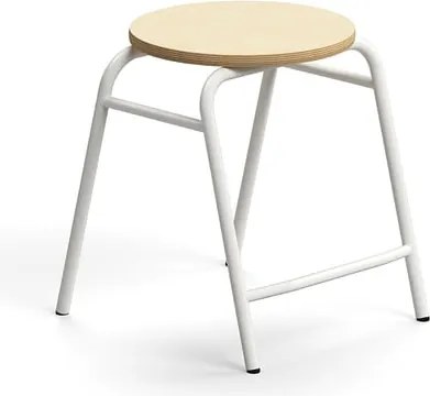 Stolička ALTUS, výška 440 mm, biela/breza