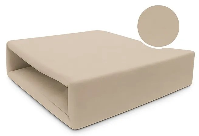 INTERMEDIC SK Jersey napínacia plachta 90x200 cm – Béžová, 100 % bavlna, elastická s gumou