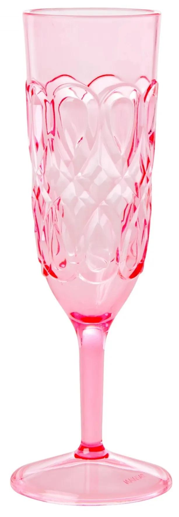 rice Pohár na šampanské Acrylic Swirly Embossed Pink