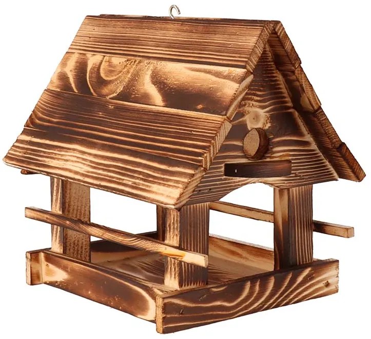 ČistéDrevo Drevené kŕmidlo pre vtáky - opálené