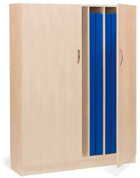Skriňa na skladacie matrace, 1200x340x1585 mm, biela, breza