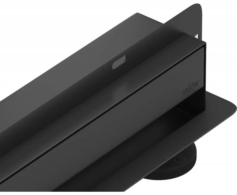 Mexen Flat nerezový sprchový žľab na stenu 90 cm vzor WALL, čierny, 1730090