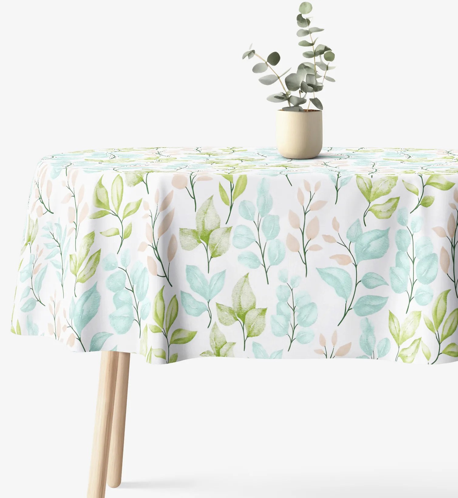 Goldea oválny obrus 100% bavlnené plátno deluxe - maľované lístky 120 x 160 cm