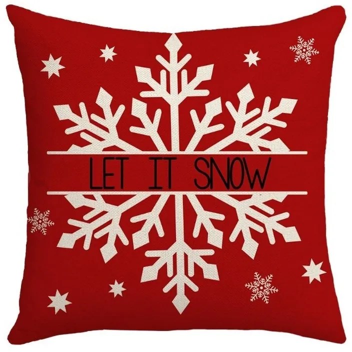 Vianočná obliečka na vankúš SNOWFLAKE 45x45 cm, červená