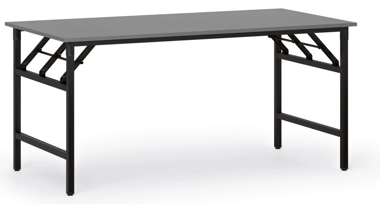 Konferenčný stôl FAST READY, 160x80 cm, čierna podnož, grafit