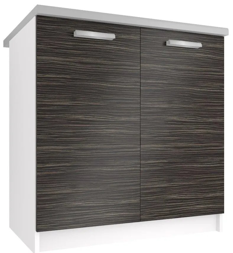 Kuchynská skrinka Belini spodná 80 cm eben kráľovský s pracovnou doskou TOR SD80/0/WT/HK/0/T