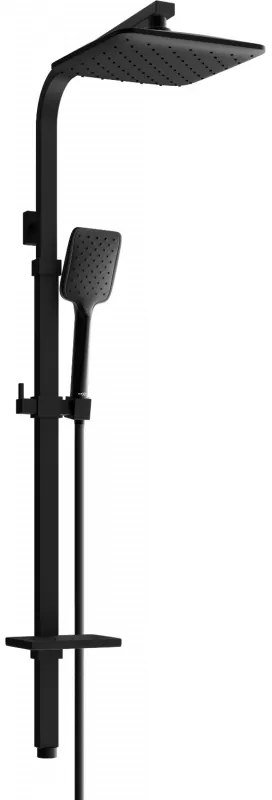 Mexen Q62, sprchový set s hornou dažďovou sprchovou a ručnou hlavicou, čierna, 798626295-70