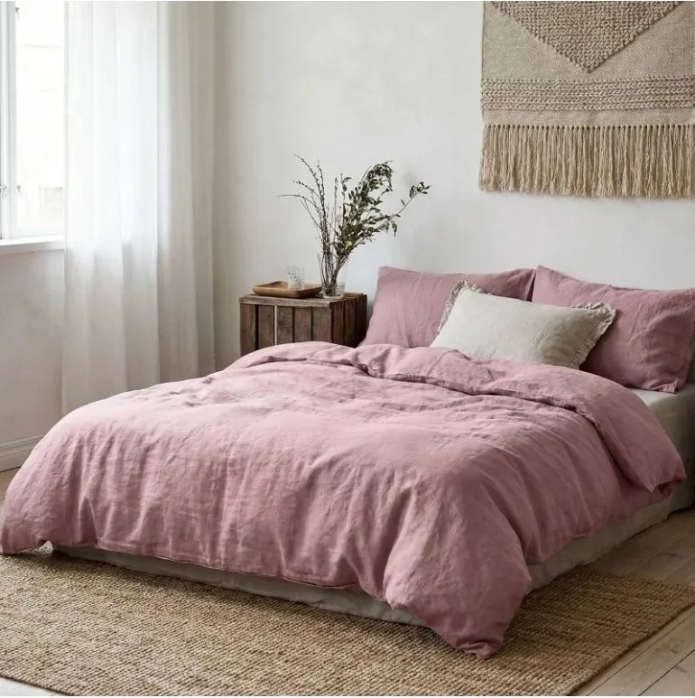 Ľanové obliečky Natur staroružové EMI, Štandardný set jednolôžko obsahuje 1x 140x200 + 1x 70x90