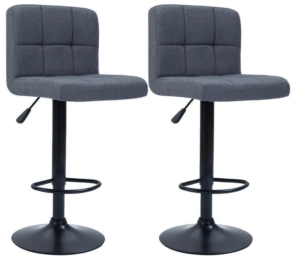 Barové stoličky s látkovým poťahom, 2 ks, rôzne farby - tmavosivá